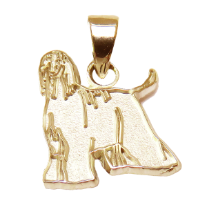 Afghan Hound Charm or Pendant in Sterling or 14K Gold