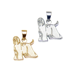 Afghan Hound Charm or Pendant in Sterling Silver or 14K Gold