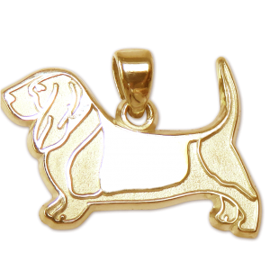 Basset Hound Charm or Pendant in Sterling or 14K Gold