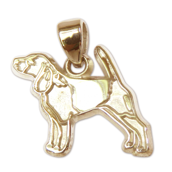 Beagle Charm or Pendant in Sterling or 14K Gold