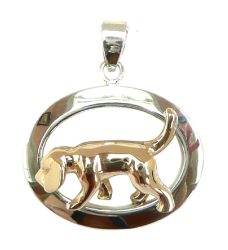 Sterling Silver or 14K Gold Beagle Tracking in Glossy Oval