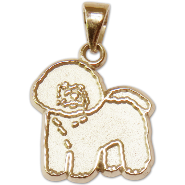 Bichon Frise Charm or Pendant in Sterling or 14K Gold
