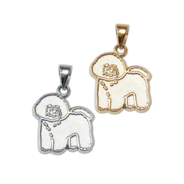 Bichon Frise Charm or Pendant in Sterling Silver or 14K Gold