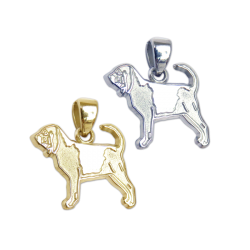 Bloodhound Charm or Pendant in Sterling Silver or 14K Gold