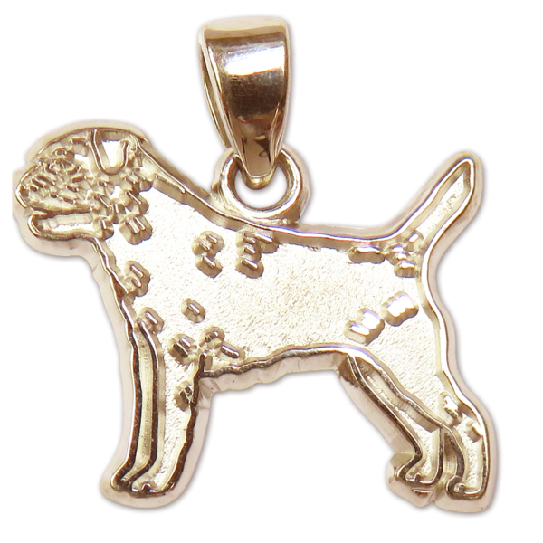 Border Terrier Charm or Pendant in Sterling or 14K Gold