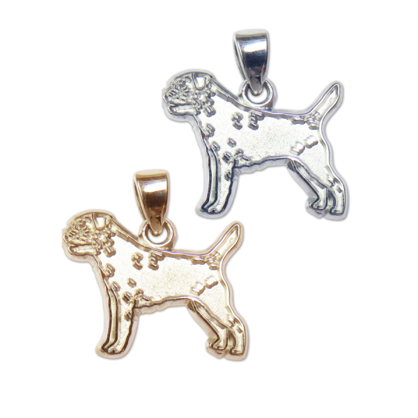 Border Terrier Charm or Pendant in Sterling Silver or 14K Gold