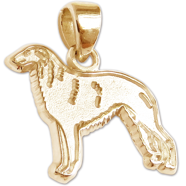 Borzoi Charm or Pendant in Sterling or 14K Gold