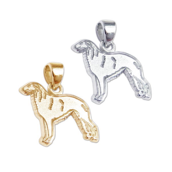 Borzoi Charm or Pendant in Sterling Silver or 14K Gold