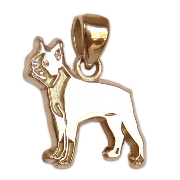 Boston Terrier Charm or Pendant in Sterling or 14K Gold