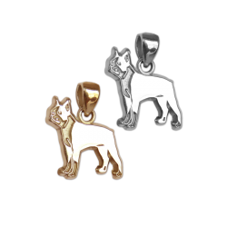 Boston Terrier Charm or Pendant in Sterling Silver or 14K Gold