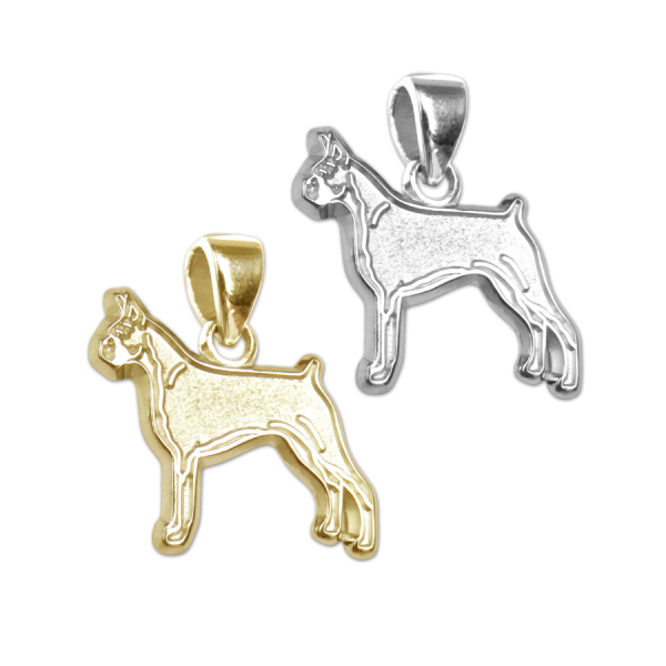 Boxer Charm or Pendant in Sterling Silver or 14K Gold