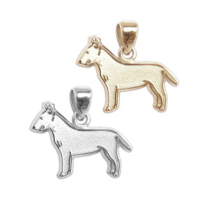 Bull Terrier Charm or Pendant in Sterling Silver or 14K Gold