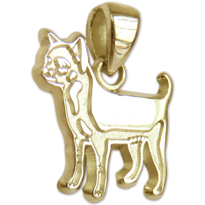 Smooth Chihuahua Charm or Pendant in Sterling or 14K Gold