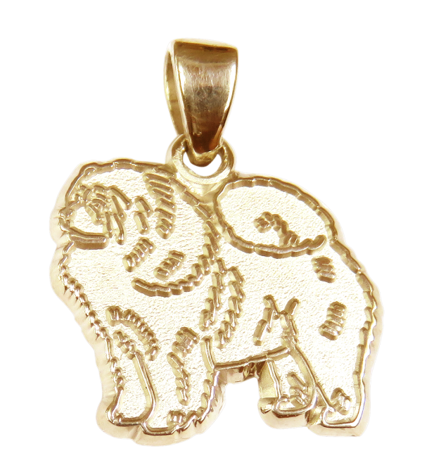 Chow Chow Charm or Pendant in Sterling or 14K Gold