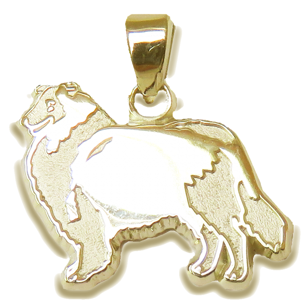 Rough Collie Charm or Pendant in Sterling or 14K Gold