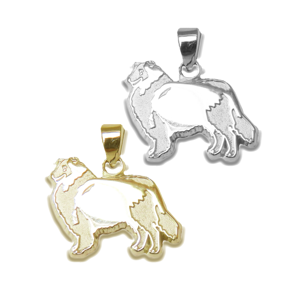 Rough Collie Charm or Pendant in Sterling Silver or 14K Gold