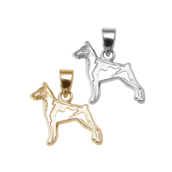 Doberman Pinscher Charm or Pendant in Sterling Silver or 14K Gold
