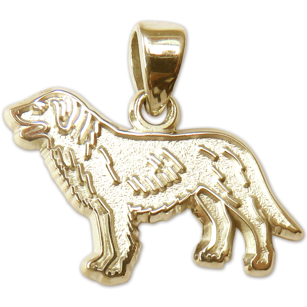 Flat Coated Retriever Charm or Pendant in Sterling or 14K Gold