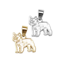 French Bulldog Charm or Pendant in Sterling Silver or 14K Gold