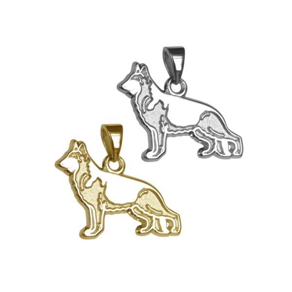 German Shepherd Dog Charm or Pendant in Sterling Silver or 14K Gold