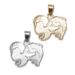 Japanese Chin Charm or Pendant in Sterling Silver or 14K Gold