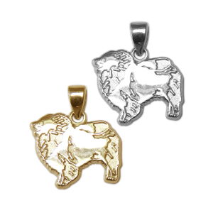 Keeshond Charm or Pendant in Sterling Silver or 14K Gold