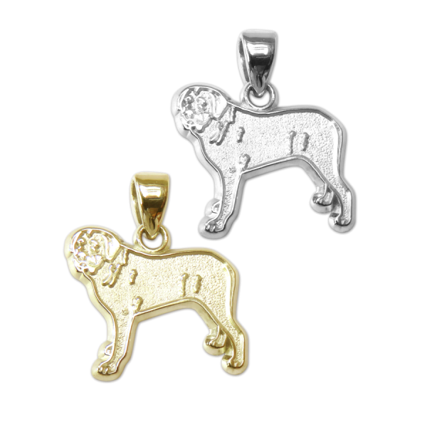 Mastiff Charm or Pendant in Sterling Silver or 14K Gold