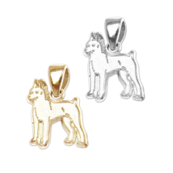 Miniature Pinscher Charm or Pendant in Sterling Silver or 14K Gold