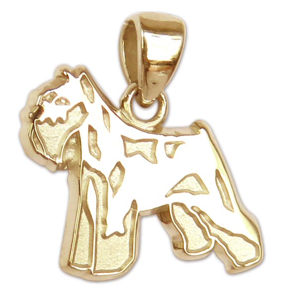 Miniature Schnauzer Charm or Pendant in Sterling or 14K Gold