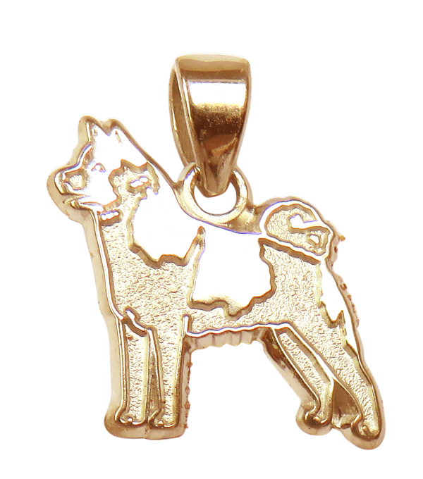 Norwegian Elkhound Charm or Pendant in Sterling or 14K Gold