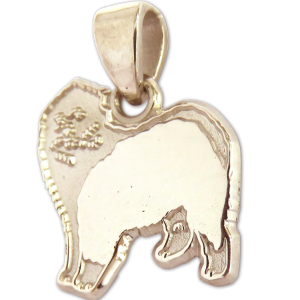 Old English Sheepdog Charm or Pendant in Sterling or 14K Gold