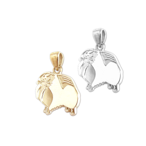 Pomeranian Charm or Pendant in Sterling Silver or 14K Gold