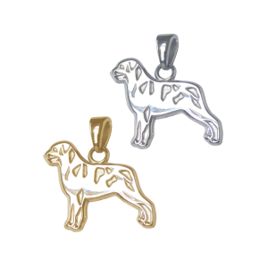 Rottweiler Charm or Pendant in Sterling Silver or 14K Gold