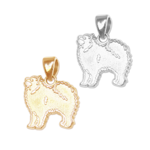 Samoyed Charm or Pendant in Sterling Silver or 14K Gold