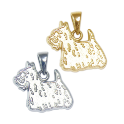 Scottish Terrier Charm or Pendant in Sterling Silver or 14K Gold