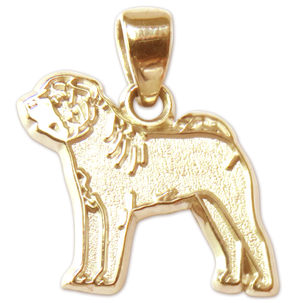 Chinese Shar-Pei Charm or Pendant in Sterling or 14K Gold