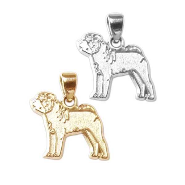 Chinese Shar-Pei Charm or Pendant in Sterling Silver or 14K Gold
