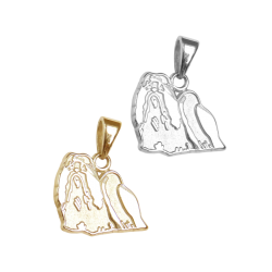 Shih Tzu Charm or Pendant in Sterling Silver or 14K Gold