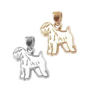 Soft Coated Wheaten Terrier Charm or Pendant in Sterling Silver or 14K Gold