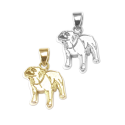 Staffordshire Bull Terrier Charm or Pendant in Sterling Silver or 14K Gold