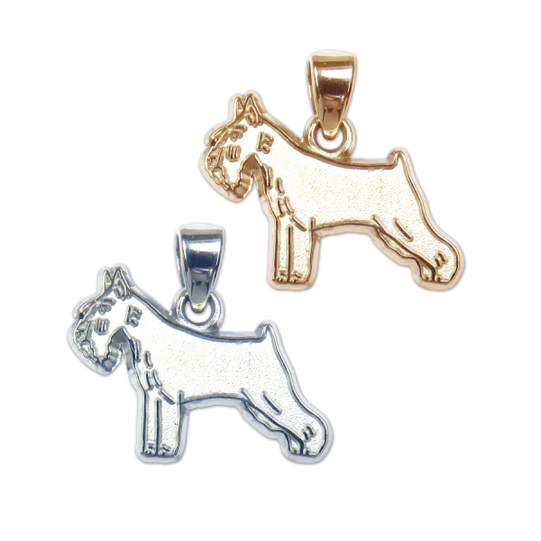 Standard Schnauzer Charm or Pendant in Sterling Silver or 14K Gold