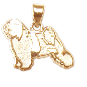 Tibetan Terrier Charm or Pendant in Sterling or 14K Gold