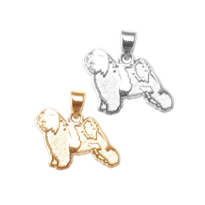 Tibetan Terrier Charm or Pendant in Sterling Silver or 14K Gold