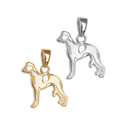 Whippet Charm or Pendant in Sterling Silver or 14K Gold