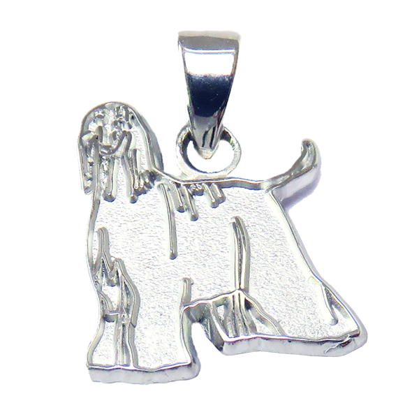 Afghan Hound Charm or Pendant in Sterling Silver or 14K Gold
