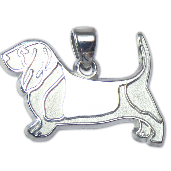 Basset Hound Charm or Pendant in Sterling or 14K Gold