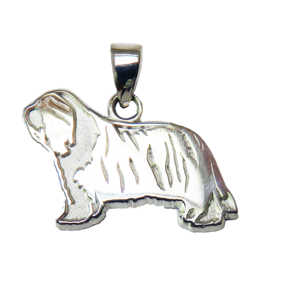 Bearded Collie Charm or Pendant in Sterling or 14K Gold