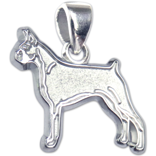 Boxer Charm or Pendant in Sterling or 14K Gold