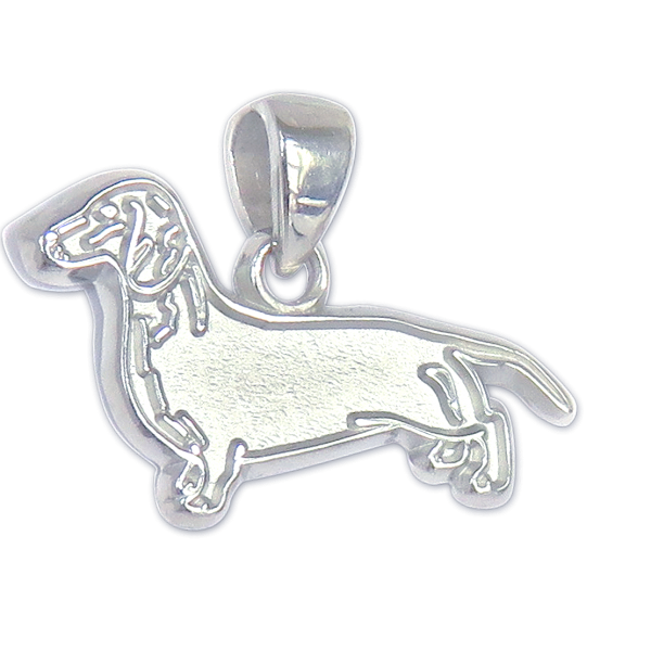 Smooth Dachshund Charm or Pendant in Sterling or 14K Gold