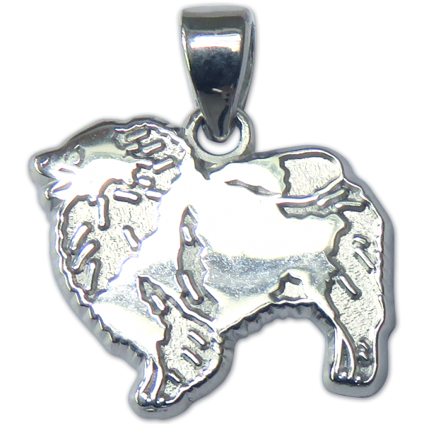 Keeshond Charm or Pendant in Sterling or 14K Gold